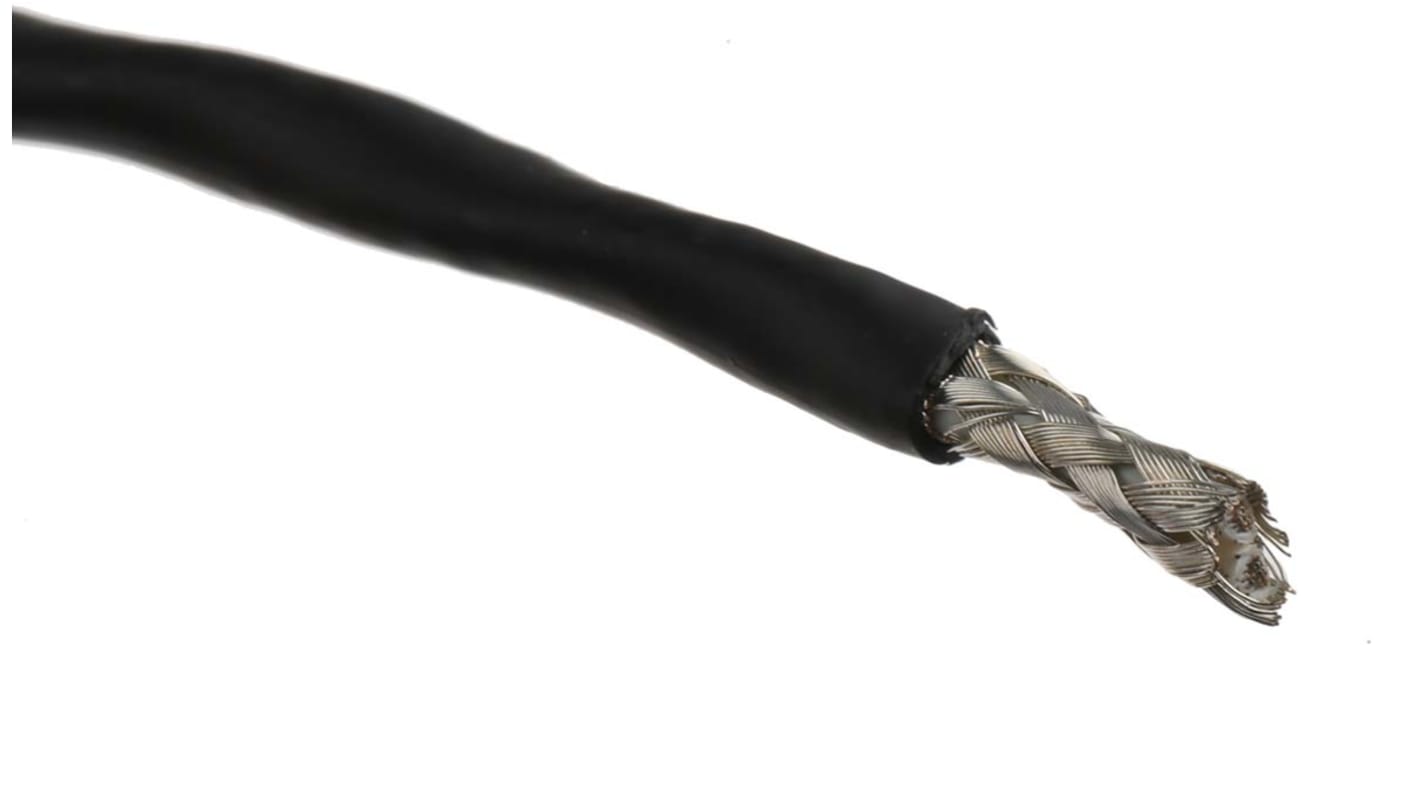 Câble de commande Blindé 100E 300 V, 2 x 0,5 mm², 20 AWG, gaine LSZH Noir, 100m