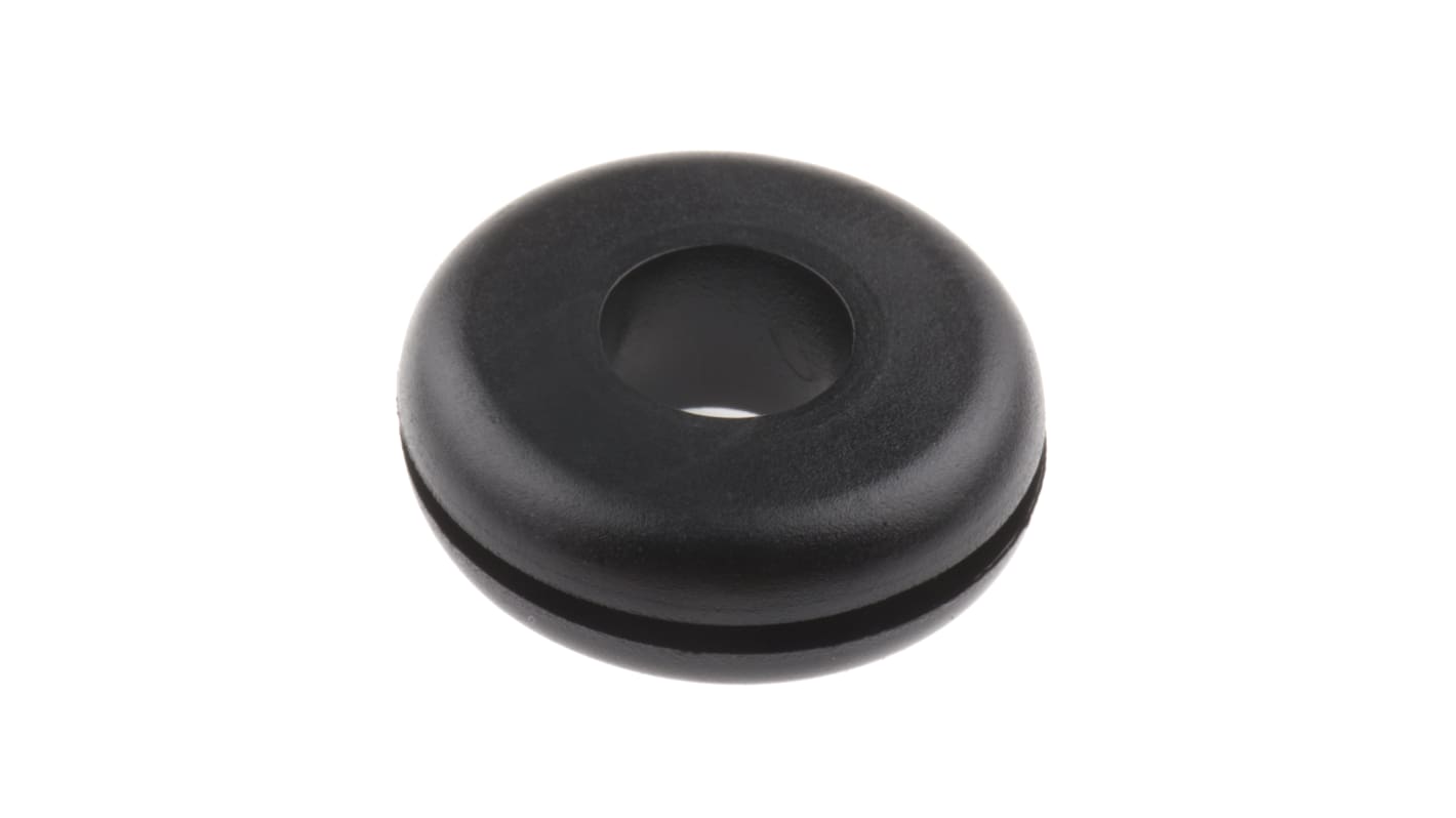 RS PRO Black PVC 14mm Cable Grommet for Maximum of 7mm Cable Dia. RS