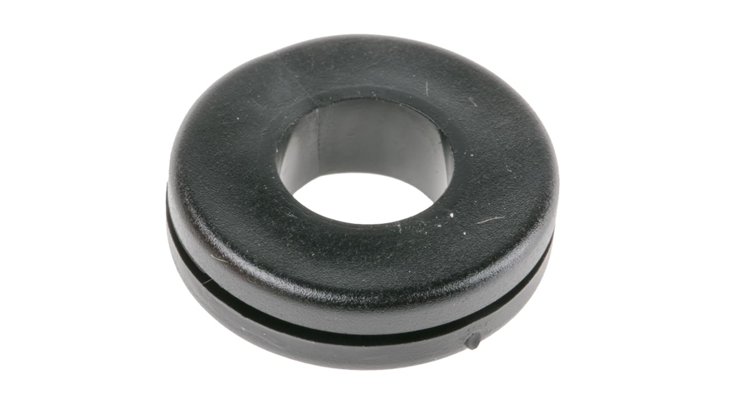 RS PRO Black PVC 18mm Cable Grommet for Maximum of 10mm Cable Dia. RS
