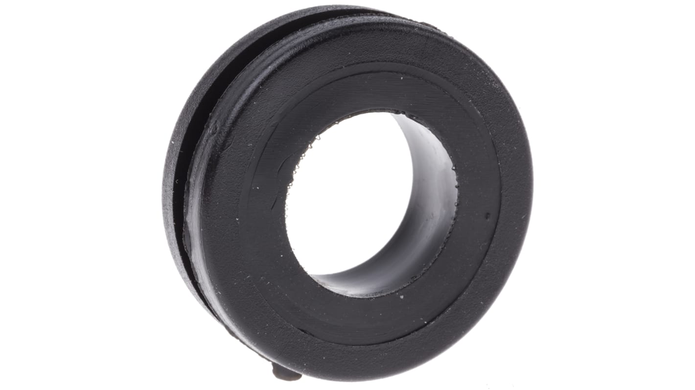 RS PRO Black PVC 22mm Cable Grommet for Maximum of 14mm Cable Dia.