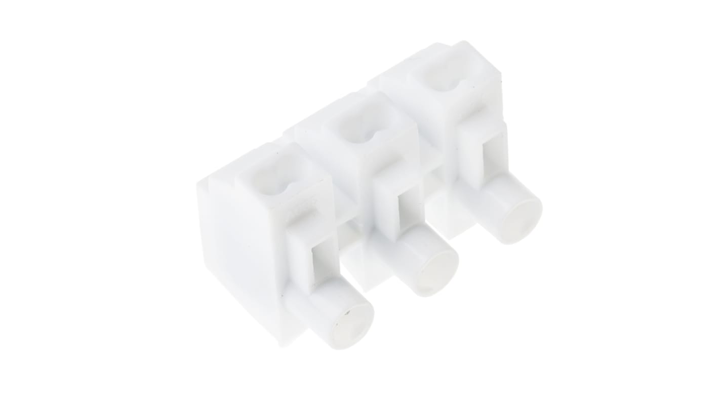 RS PRO Polyamid Klemmblock-Steckverbinder Weiß, Klemmanschluss 3-polig, Raster 10mm 14 AWG / 6A