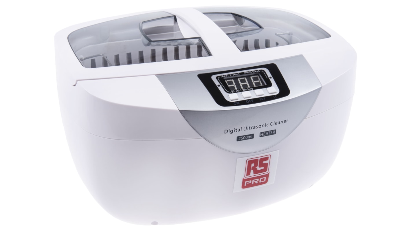 RS PRO Ultrahangos tisztítóberendezés, 50W, 2.5L