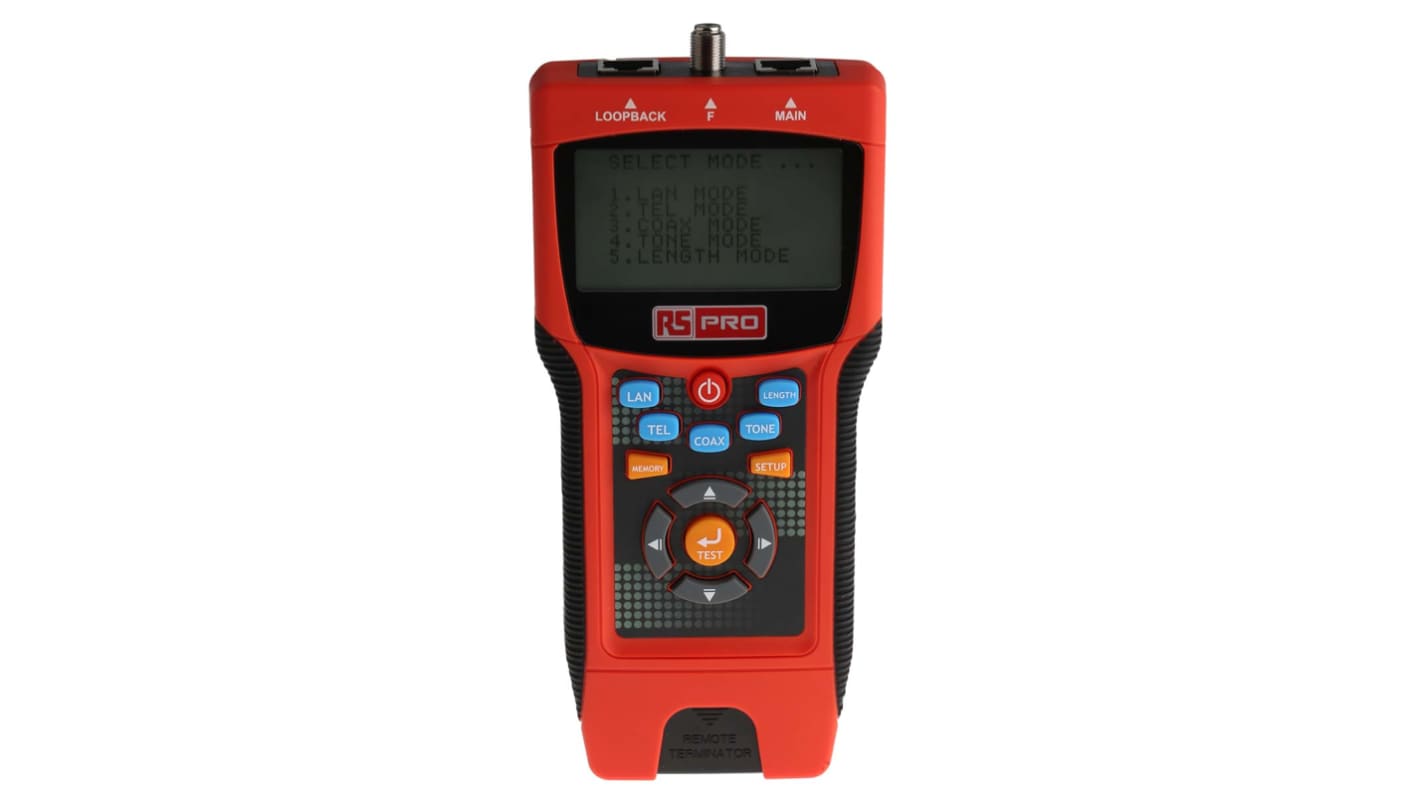 RS PRO Cable Tester Cat 5e, Cat 6, Cat 6a, Coaxial, LAN, STP, UTP