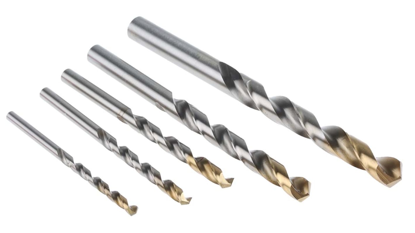 Dormer 5-Piece Twist Drill Bit Set for Multi-Material, 10mm Max, 4mm Min, HSS Bits