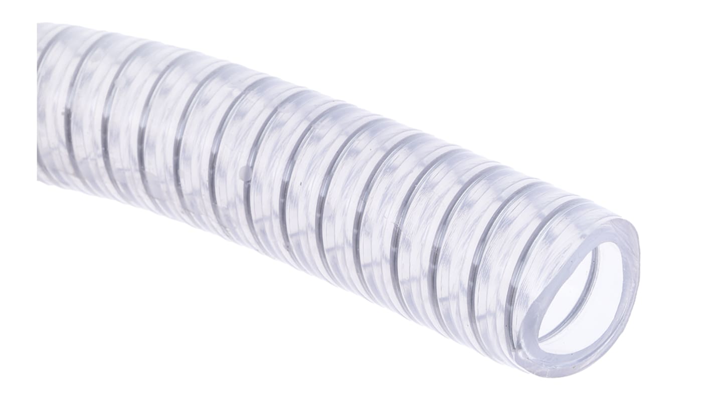 Tube flexible RS PRO PVC, Ø 19mm x Ø 26mm, L 10m Transparent