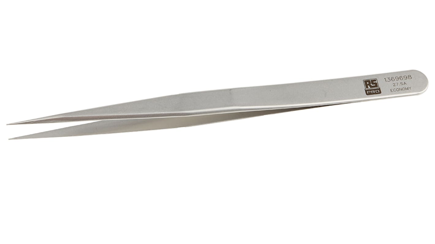 RS PRO 135 mm, Stainless Steel, Very Sharp, Tweezers