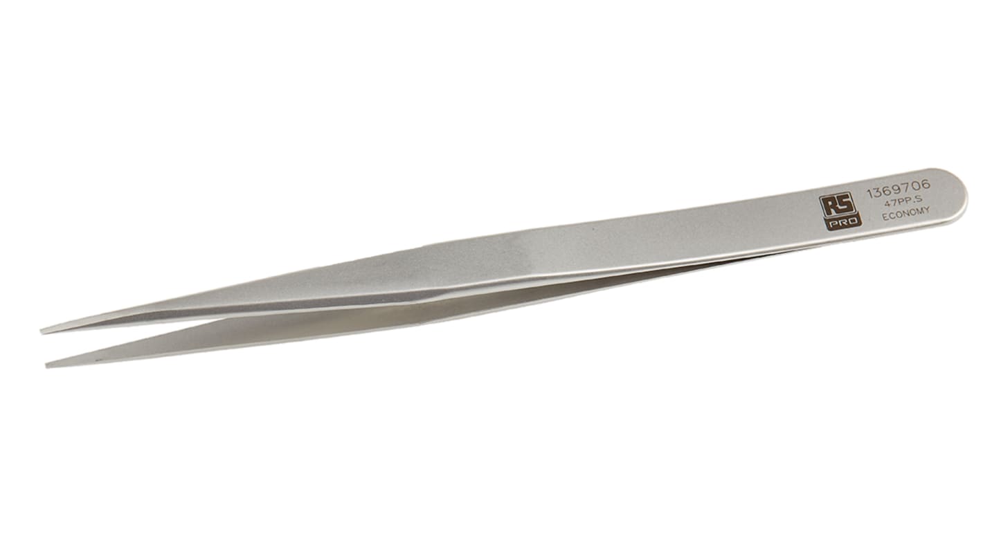 RS PRO 135, Stainless Steel, Tweezers