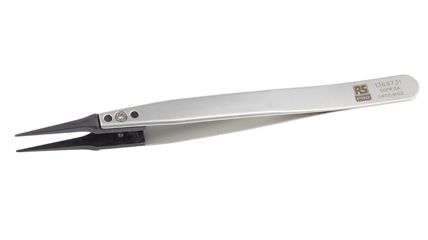 RS PRO 130 mm, Stainless Steel, ESD Tweezers