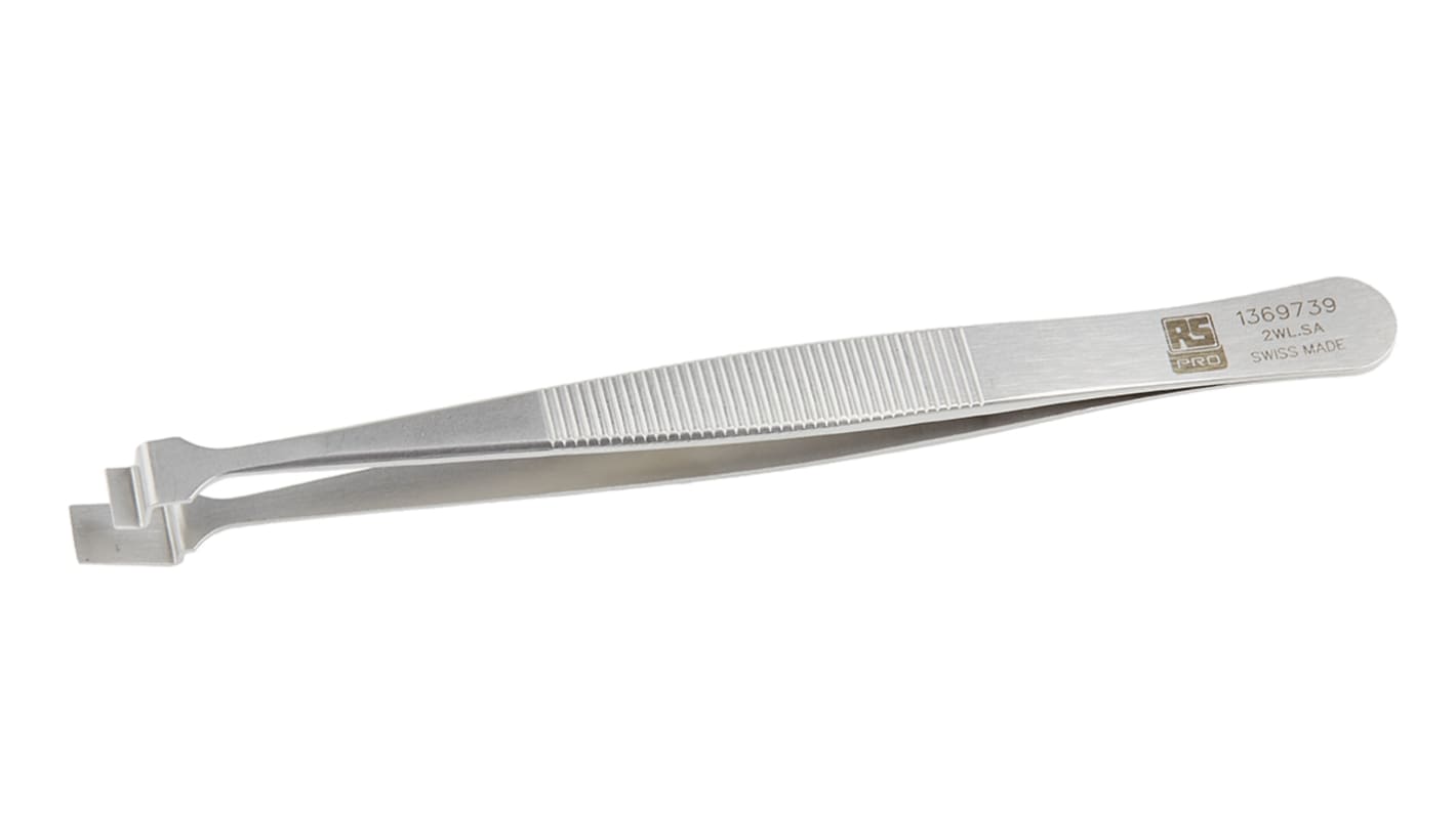 Brucelles RS PRO pointe Pastille en  en inox, L. 120 mm