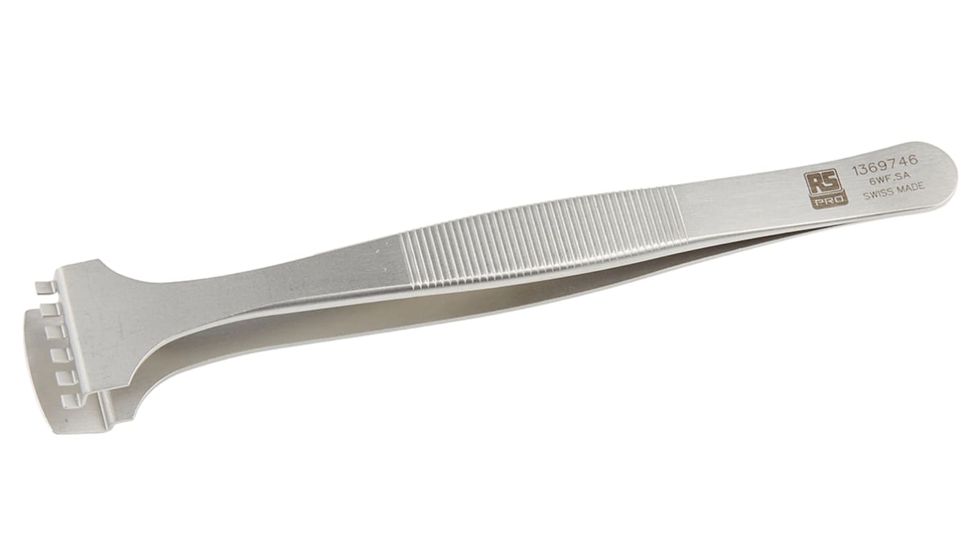 RS PRO 130 mm, Stainless Steel, Tweezers