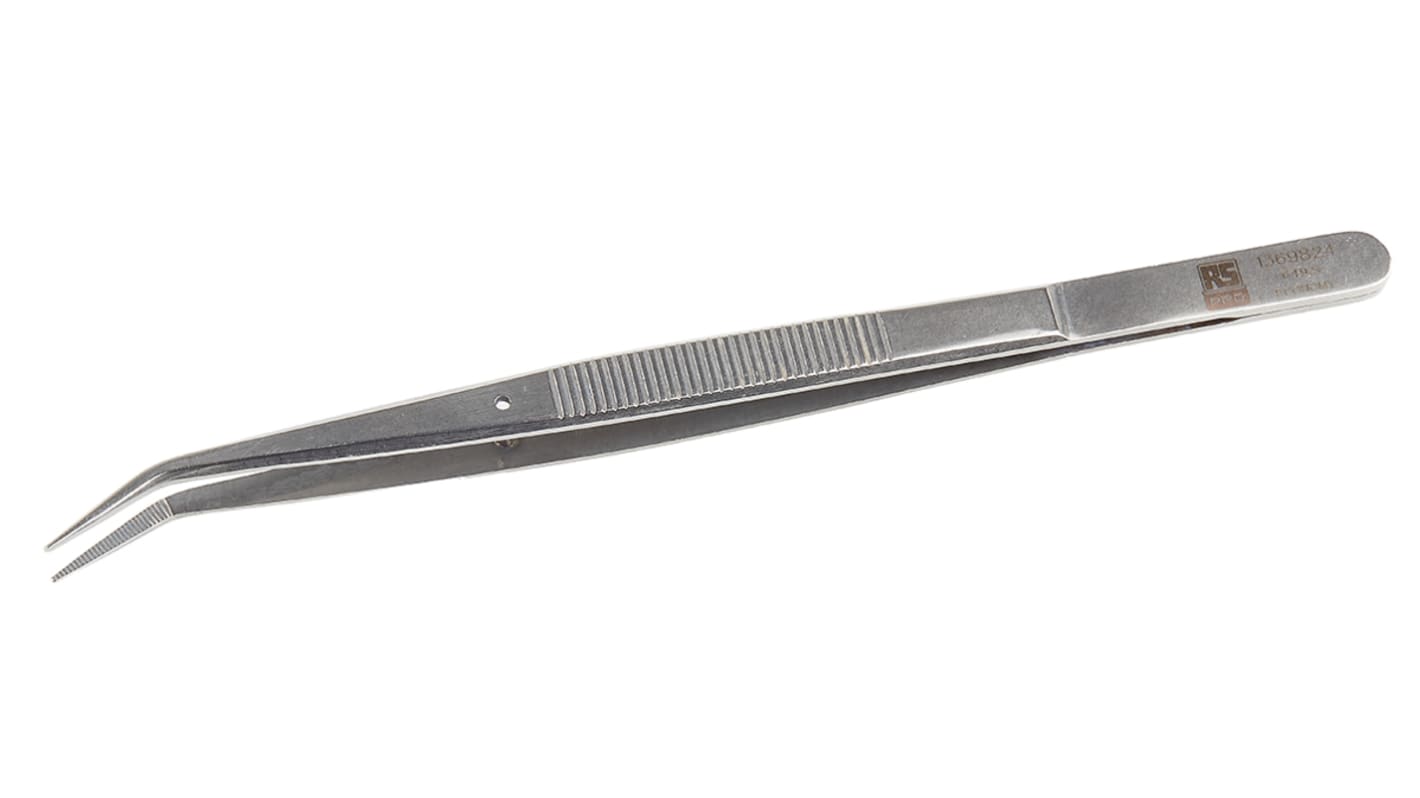 Brucelles RS PRO pointe dentelée en inox, L. 155 mm