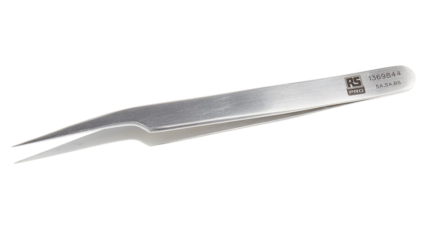 RS PRO 115 mm, Stainless Steel, Tweezers