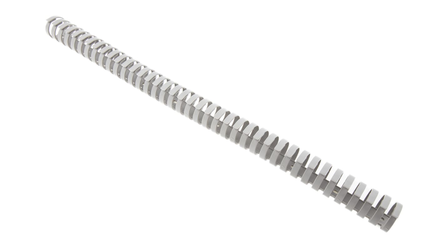 RS PRO Grey Slotted Flexible Panel Trunking - Flexible Slot, W30 mm x D30mm, L0.5m, Polypropylene