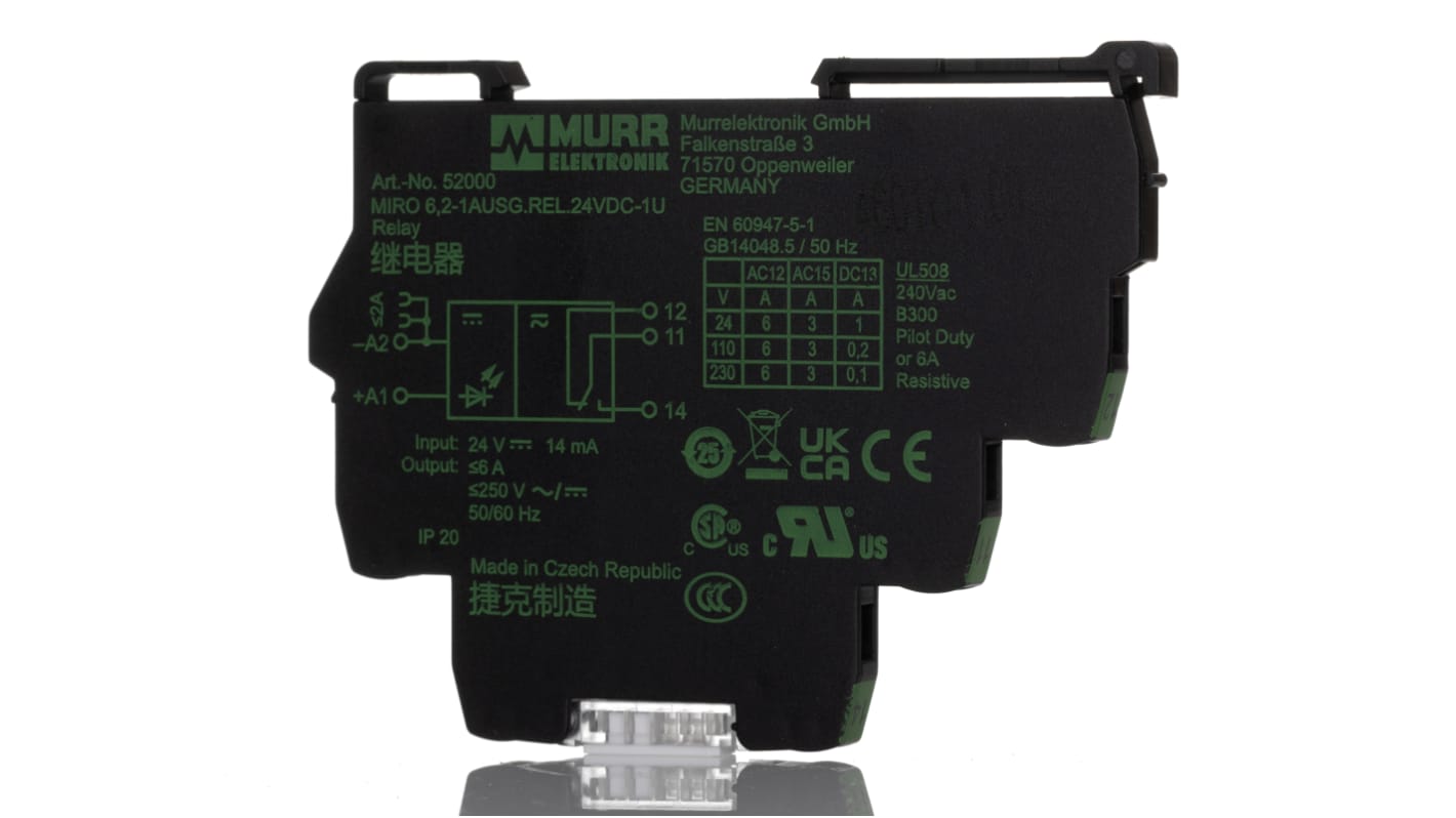 Relé modular Murrelektronik Limited, SPDT, 24V dc, 6A, para carril DIN