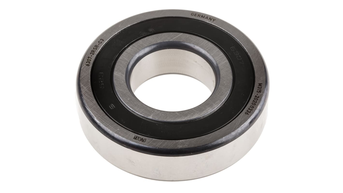 FAG 6307-2RSR-C3 Single Row Deep Groove Ball Bearing- Both Sides Sealed 35mm I.D, 80mm O.D