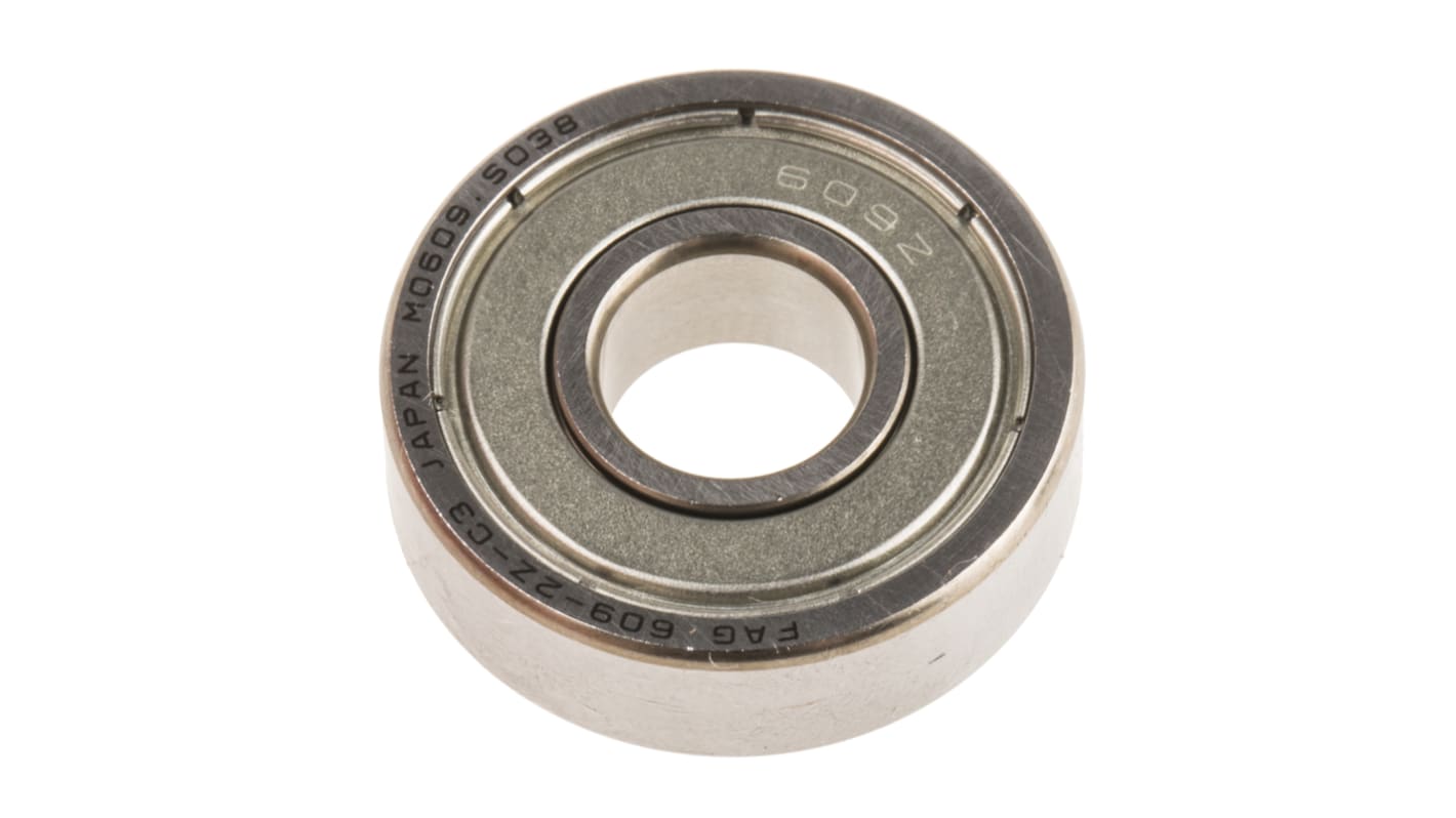 FAG 609-2Z-C3 Single Row Deep Groove Ball Bearing- Both Sides Shielded 9mm I.D, 24mm O.D