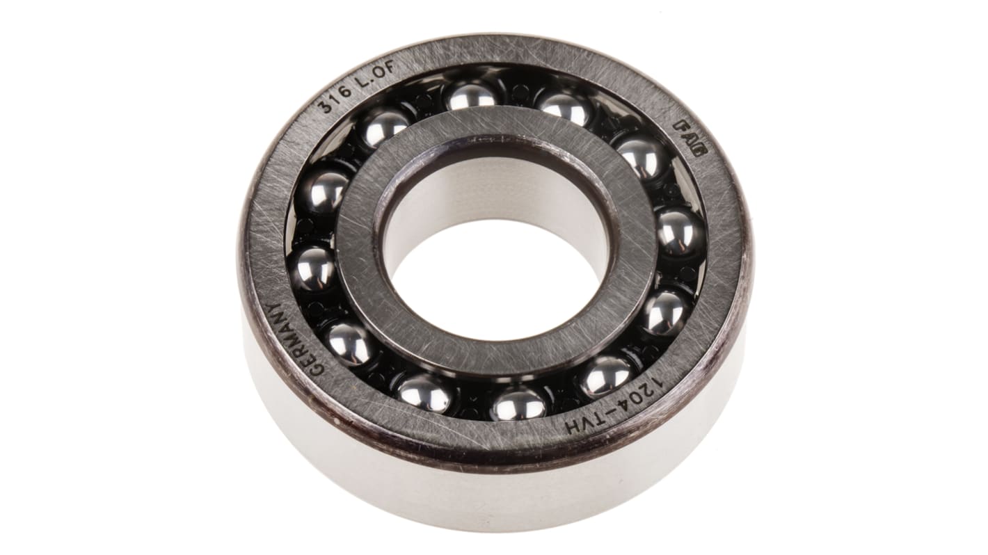 FAG 1204-TVH Self Aligning Ball Bearing- Open Type 20mm I.D, 47mm O.D