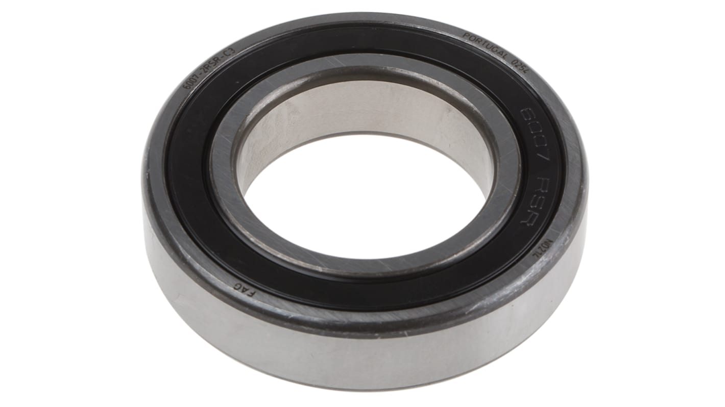 FAG 6007-2RSR-C3 Single Row Deep Groove Ball Bearing- Both Sides Sealed 35mm I.D, 62mm O.D