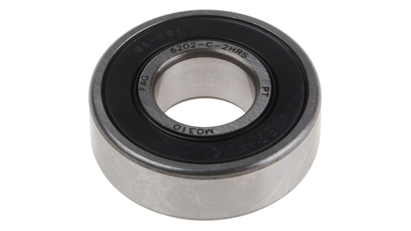 FAG 6202-C-2HRS Single Row Deep Groove Ball Bearing- Both Sides Sealed 15mm I.D, 35mm O.D