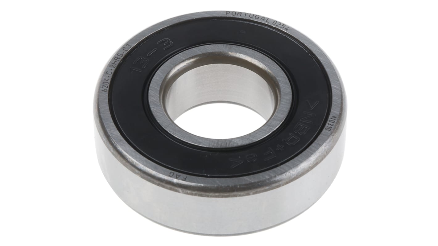 FAG 6204-C-2HRS-C3 Single Row Deep Groove Ball Bearing- Both Sides Sealed 20mm I.D, 47mm O.D