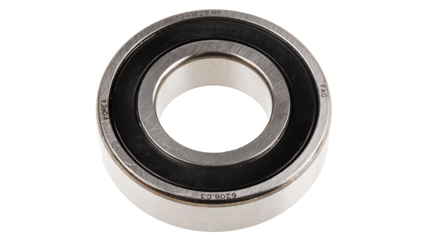 FAG 6206-C-2HRS-C3 Single Row Deep Groove Ball Bearing- Both Sides Sealed 30mm I.D, 62mm O.D