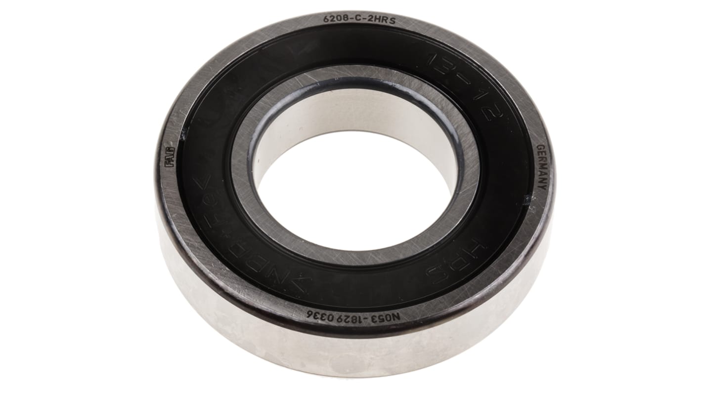 FAG 6208-C-2HRS Single Row Deep Groove Ball Bearing- Both Sides Sealed 40mm I.D, 80mm O.D