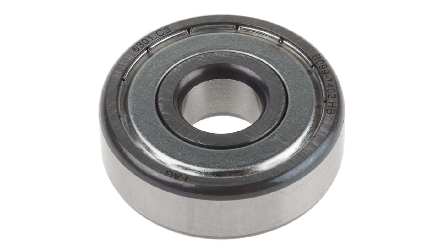 FAG 6301-2Z-C3 Single Row Deep Groove Ball Bearing- Both Sides Shielded 12mm I.D, 37mm O.D