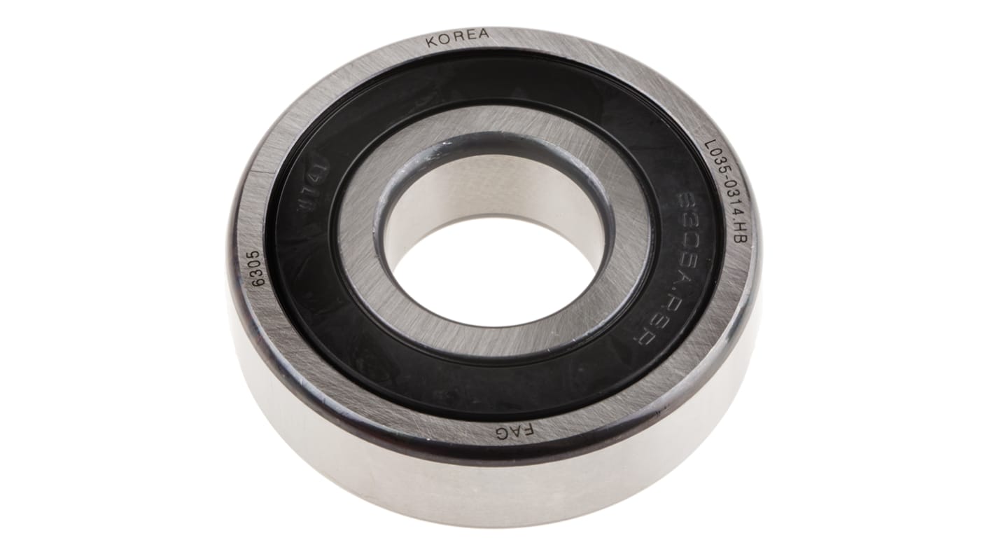 FAG 6305-C-2HRS Single Row Deep Groove Ball Bearing- Both Sides Sealed 25mm I.D, 62mm O.D