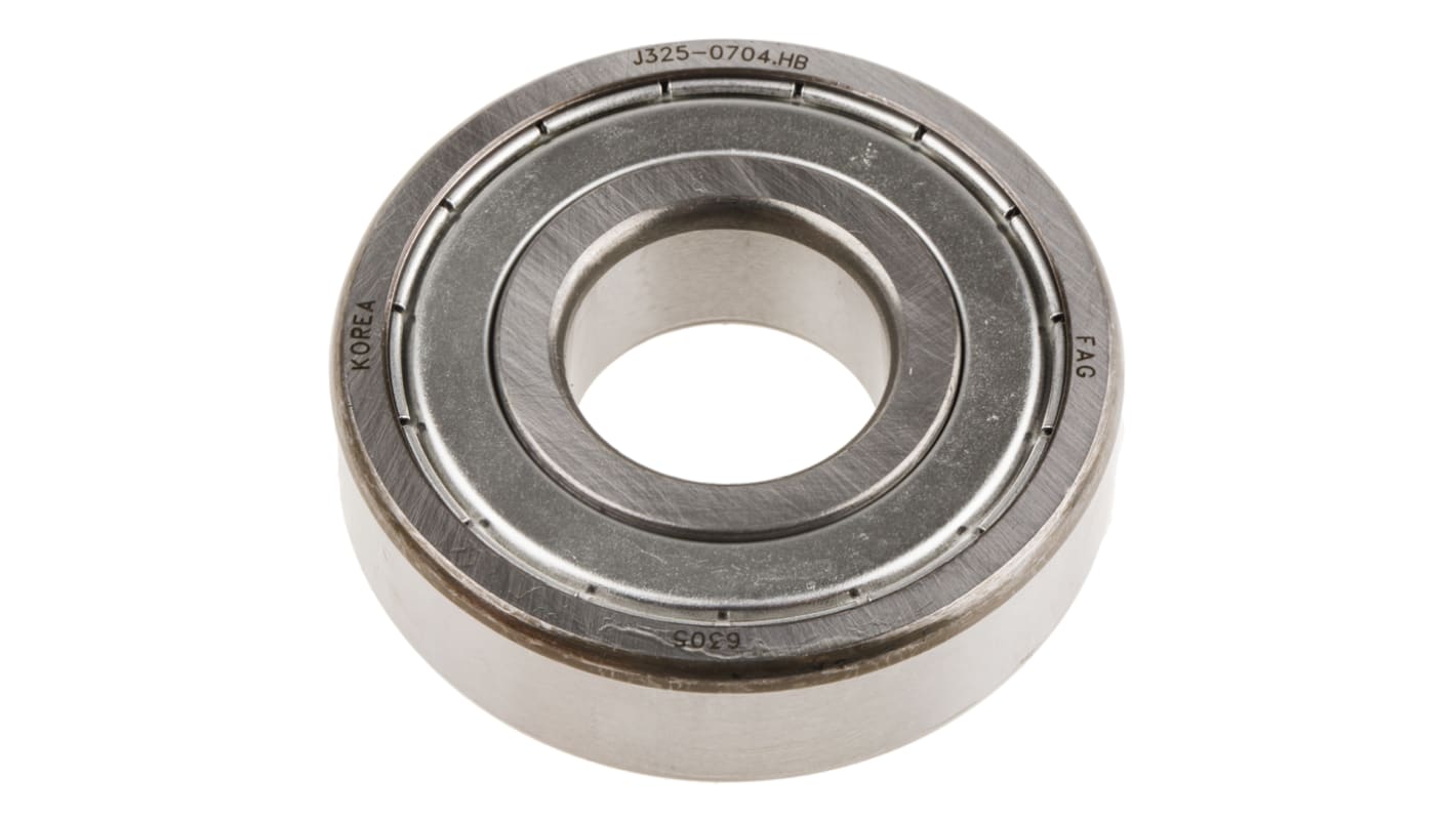 FAG 6305-2Z Single Row Deep Groove Ball Bearing- Both Sides Shielded 25mm I.D, 62mm O.D