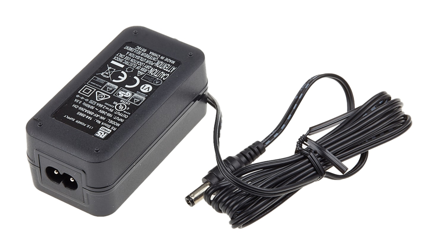 RS PRO 24W PlugIn AC/DC Adapter 9V dc Output, 0 → 2.66A Output RS