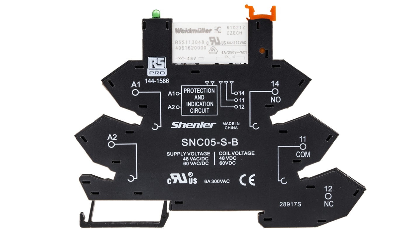 RS PRO Interface Relais 48V ac/dc, 1-poliger Wechsler DIN-Schienen