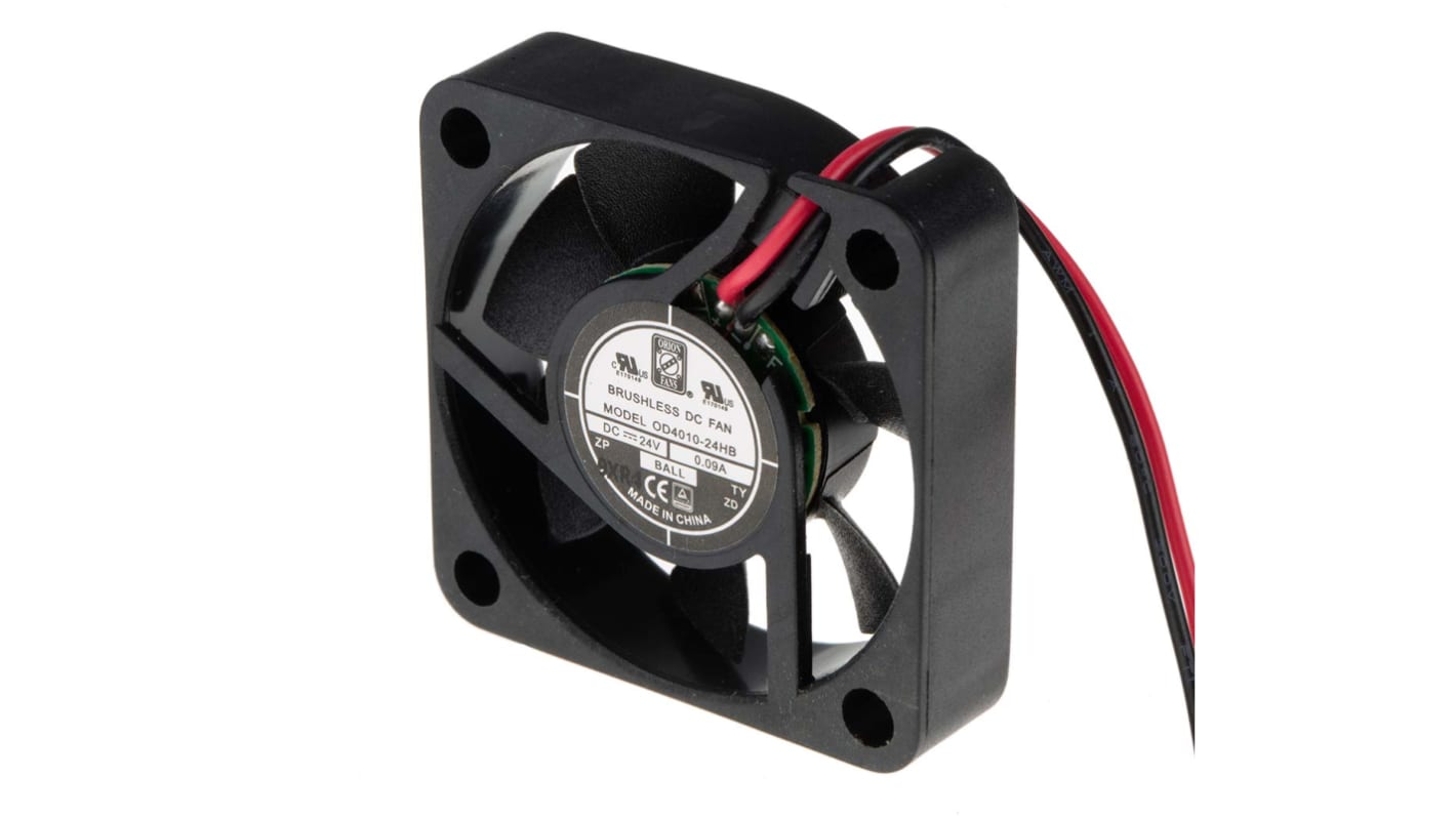 RS PRO Axial Fan, 24 V dc, DC Operation, 11.9m³/h, 2.16W, 90mA Max, 40 x 40 x 10mm