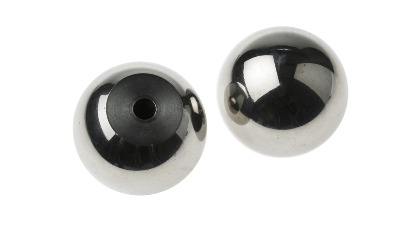 RS PRO Silver Ball Clamping Knob, Push-fit