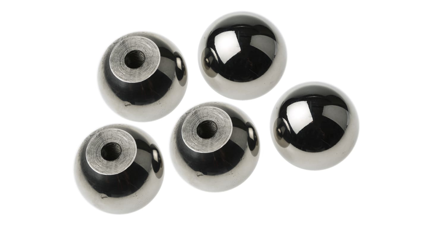 RS PRO Feststellschraube M6 Ø 6mm x 11mm Kugelknopf , mit Gewindebohrung Ø 25mm