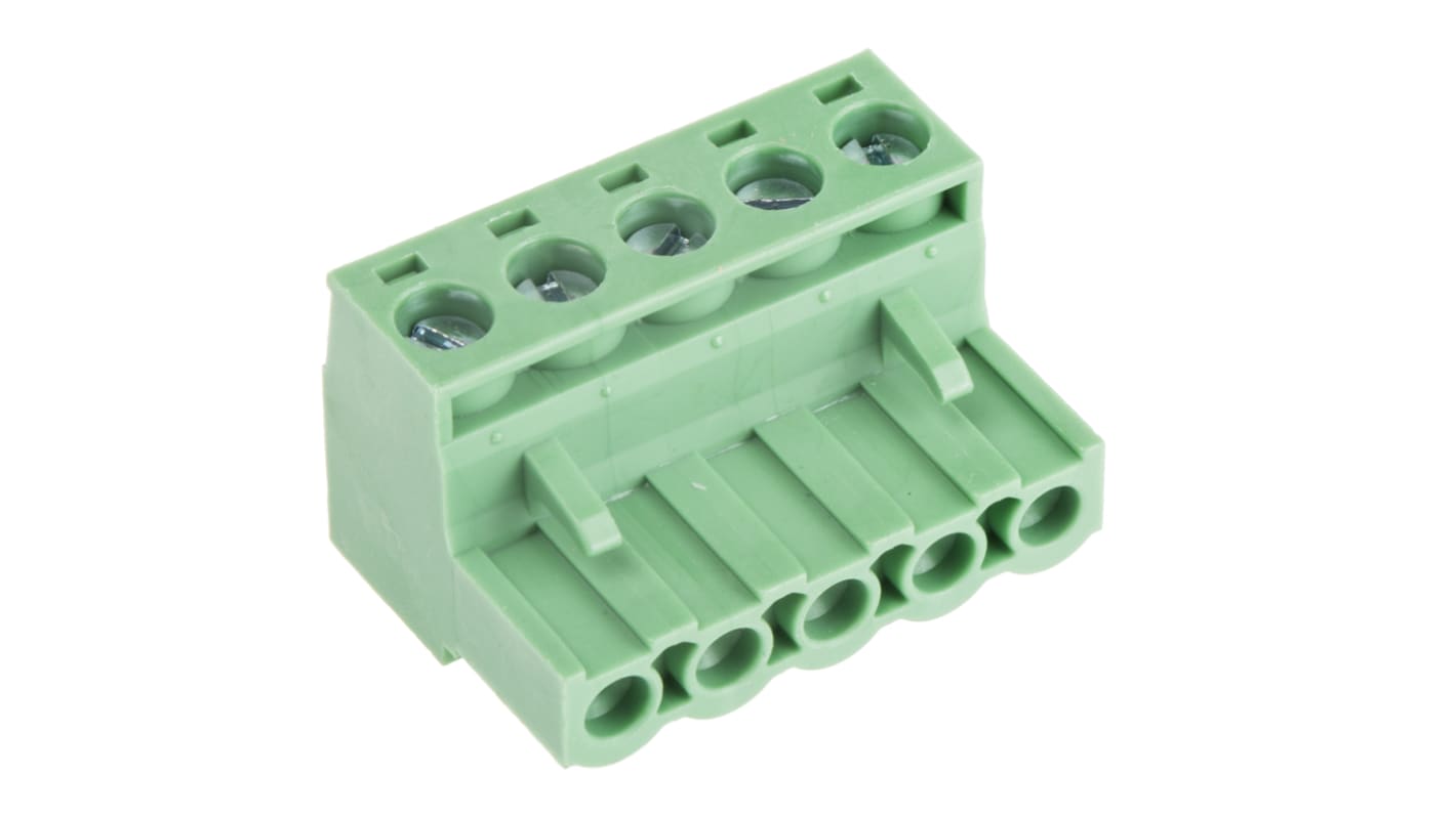 RS PRO 5.08mm Pitch 5 Way Pluggable Terminal Block, Plug, Through Hole ...