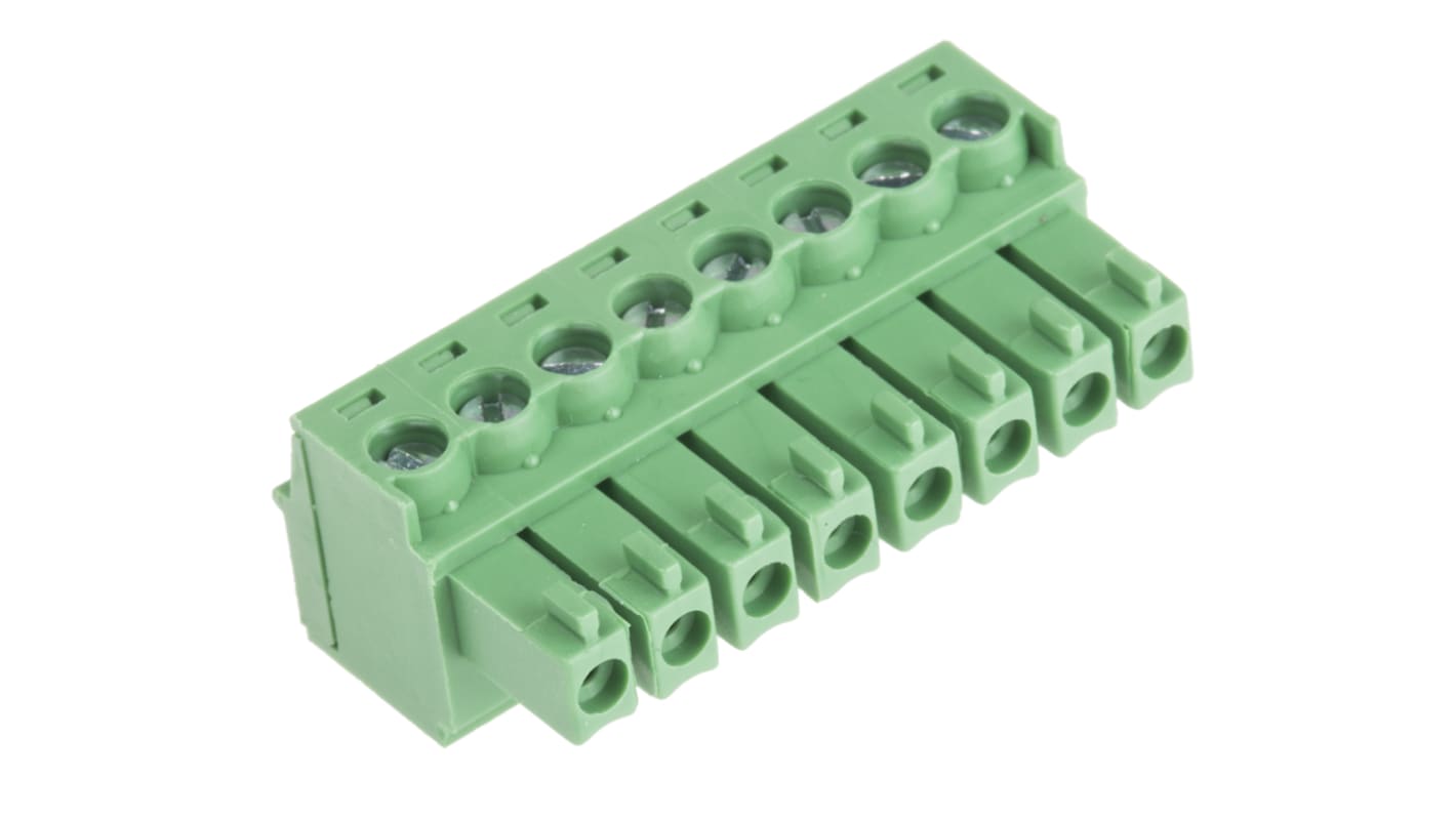 RS PRO 3.5mm Pitch 8 Way Pluggable Terminal Block, Plug, Through Hole, Screw Termination