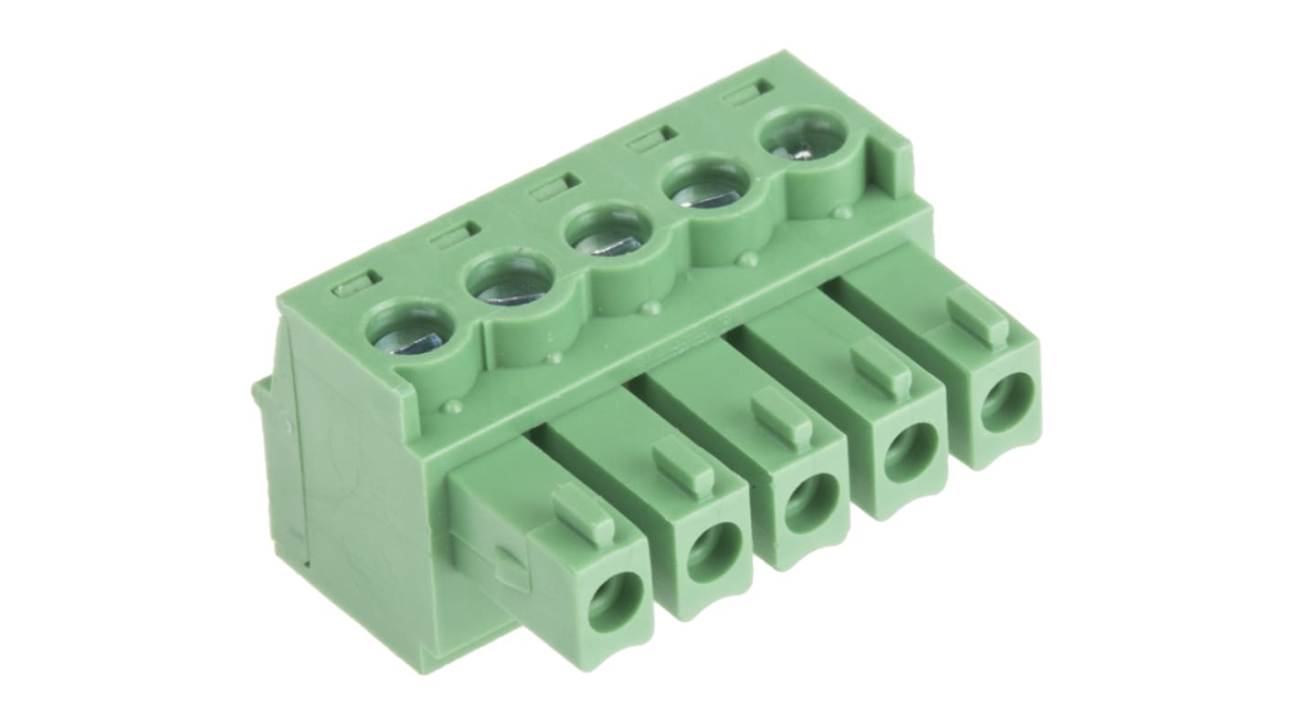RS PRO 3.81mm Pitch 5 Way Pluggable Terminal Block, Plug, Through Hole