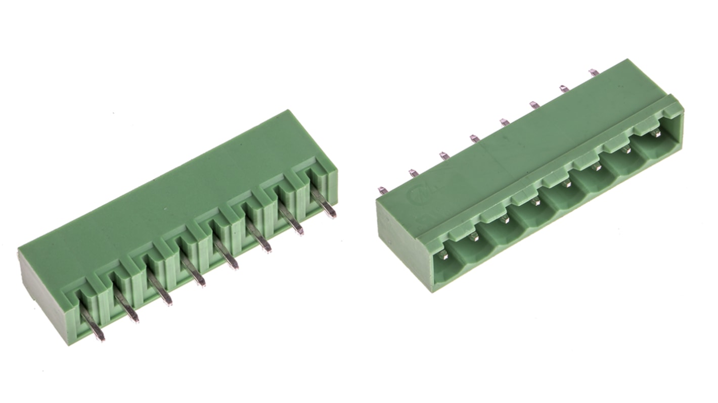 RS PRO 5mm Pitch 8 Way Pluggable Terminal Block, Header, Through Hole, Screw Termination
