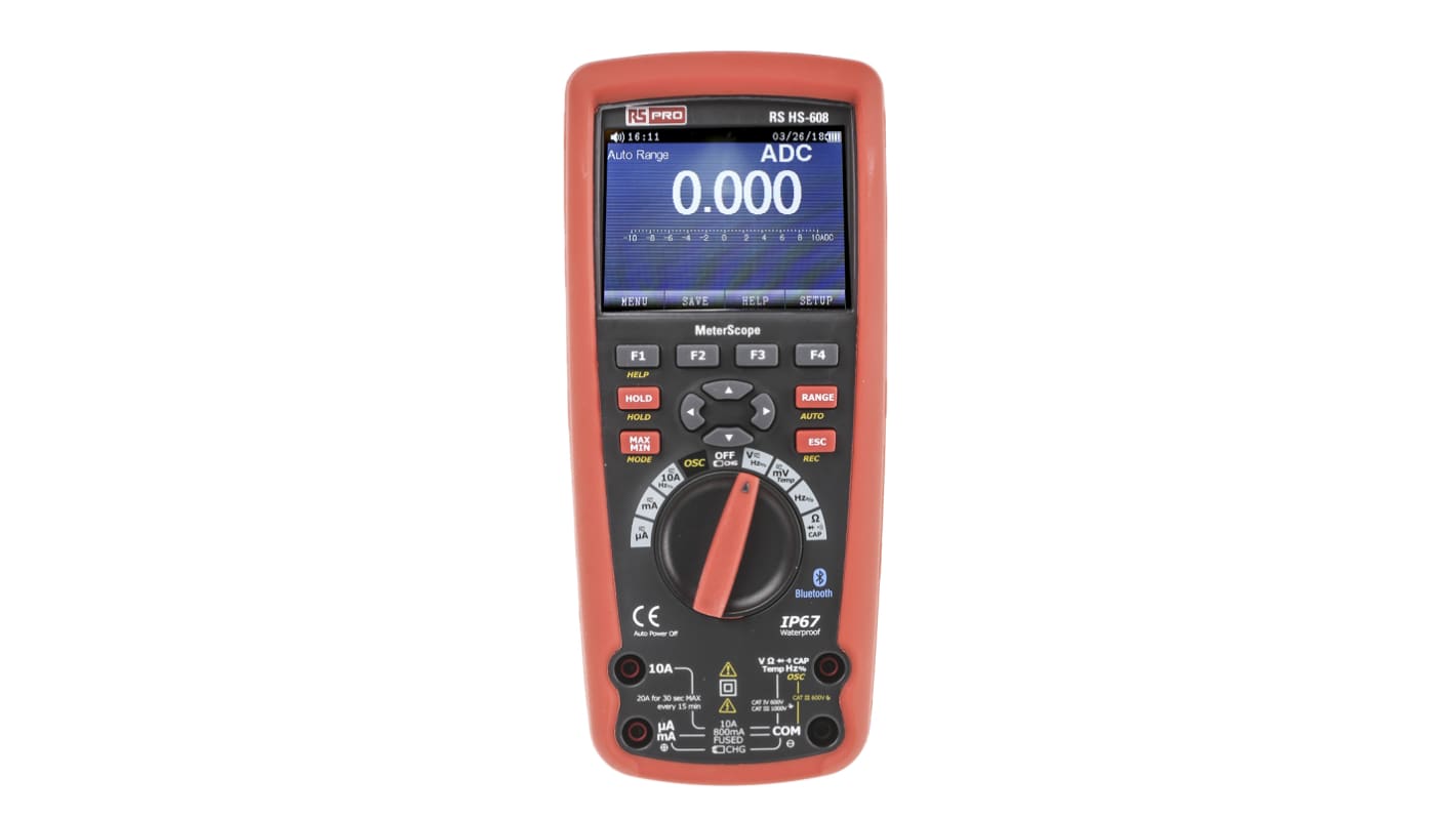 RS PRO HS608 MeterScope Handheld Digital Multimeter, True RMS, 10A ac ...