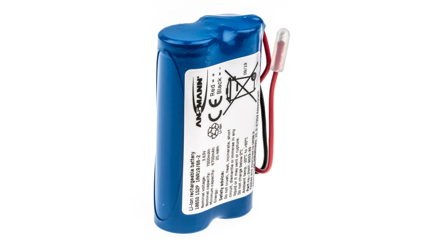 Bloc batterie rechargeable Ansmann 3.635V Lithium-Ion 7Ah x 2