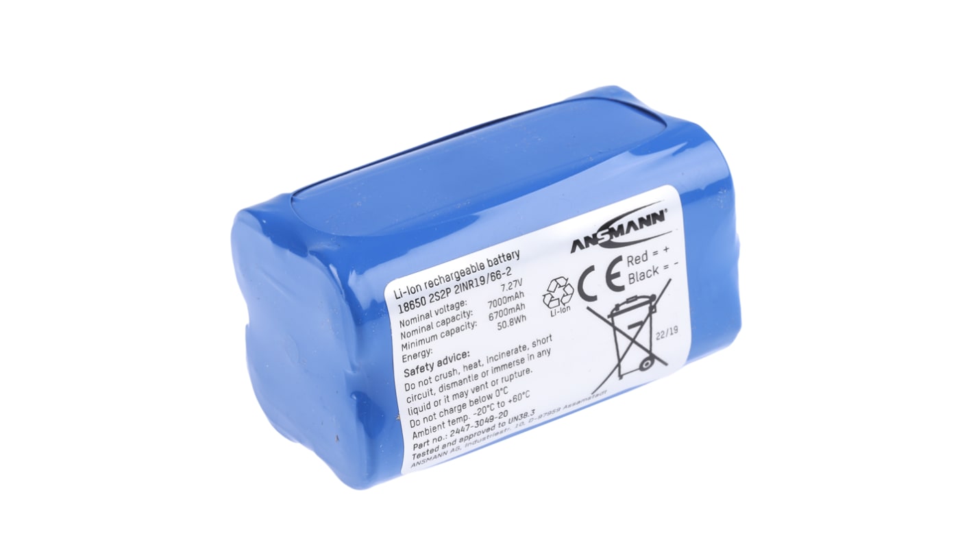 Bloc batterie rechargeable Ansmann 7.27V Lithium-Ion 7Ah x 4