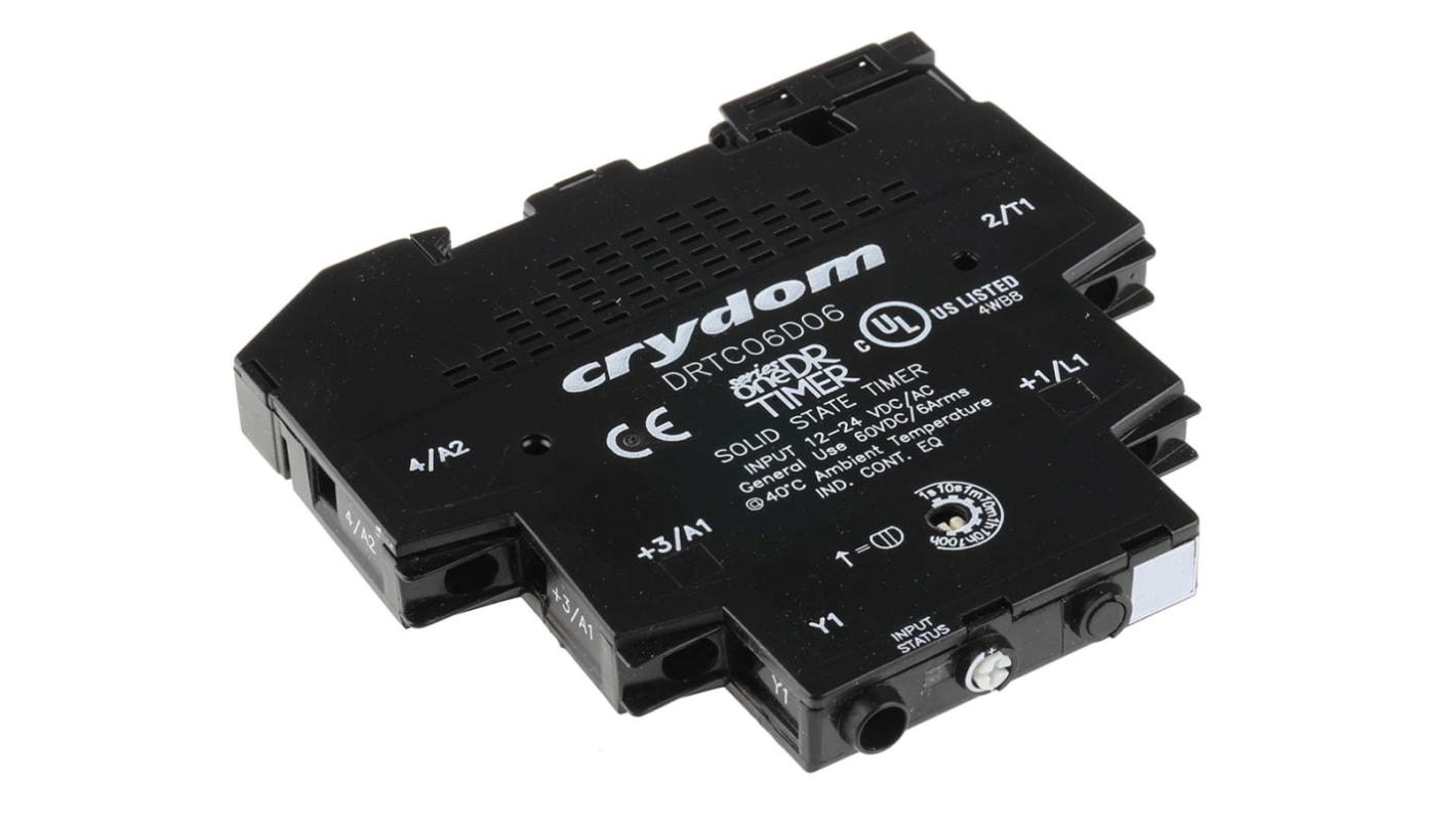 Sensata Crydom SeriesOneDR Series DIN Rail Mount Timer Relay, 12 → 24V ac/dc, 2-Contact, 0.1 s → 100h,