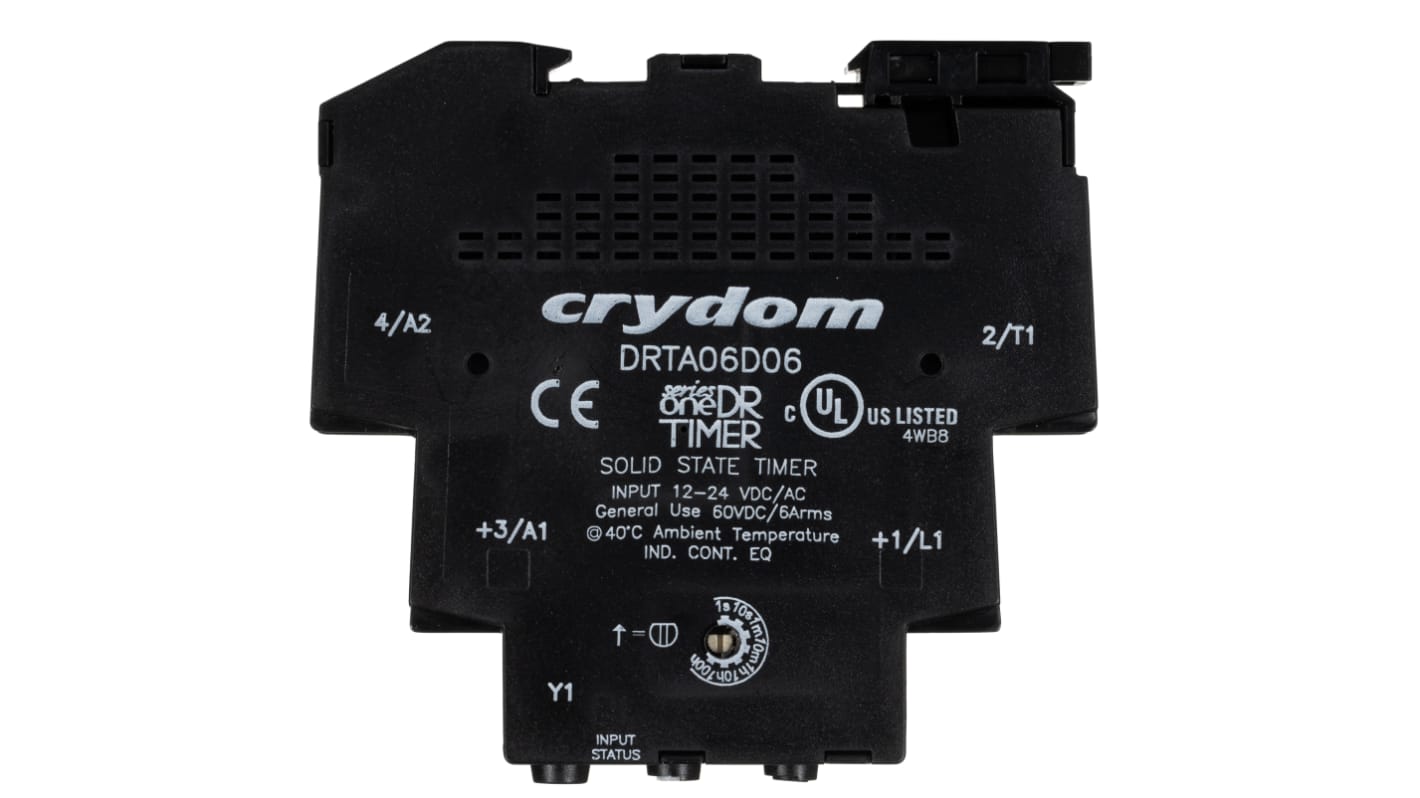 Sensata / Crydom SeriesOne DR Series DIN Rail Mount Timer Relay, 12 → 24V ac/dc, 2-Contact, 0.1 s → 100h,