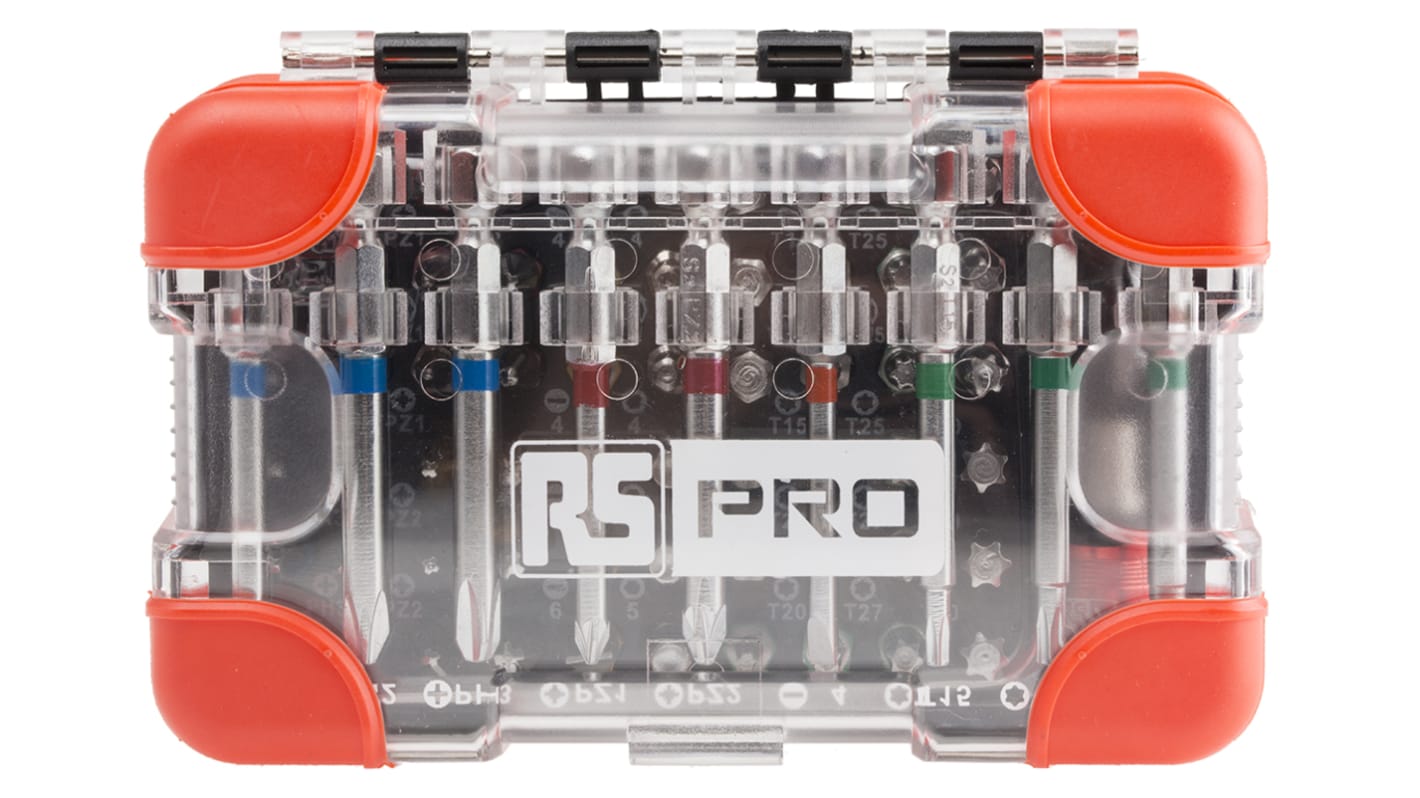 RS PRO Driver Bit Set 71 Pieces, Flat, Hex, Phillips, Pozidriv, Square, Tampered Torx, Torx