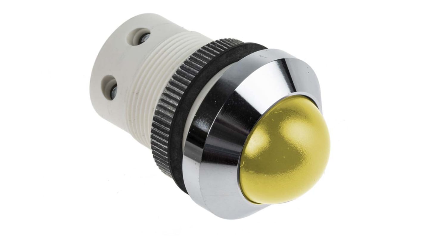 Indicador LED Signal Construct, Amarillo, Ø montaje 22mm, 230V ac, 23mA, 80mcd, IP67