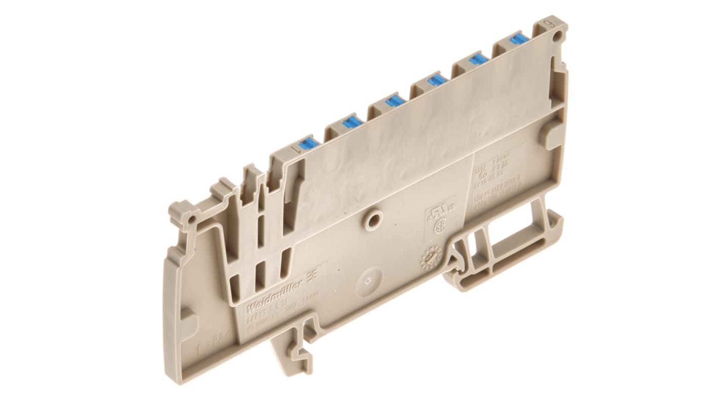 Bloc de jonction rail DIN Weidmüller A, 1.5mm², Enfichable, Bleu