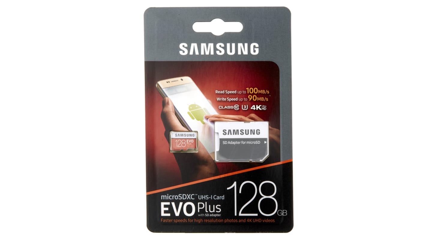 Samsung 128GB MicroSDXC Micro SD Card, Class 10, UHS-1 U3