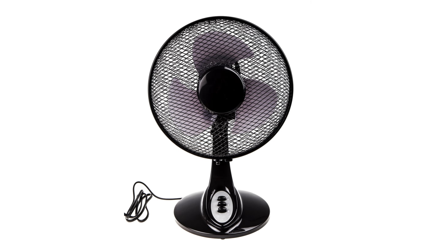 RS PRO Desk Fan 250mm blade diameter 2 speed 230 V with plug: Type C ...