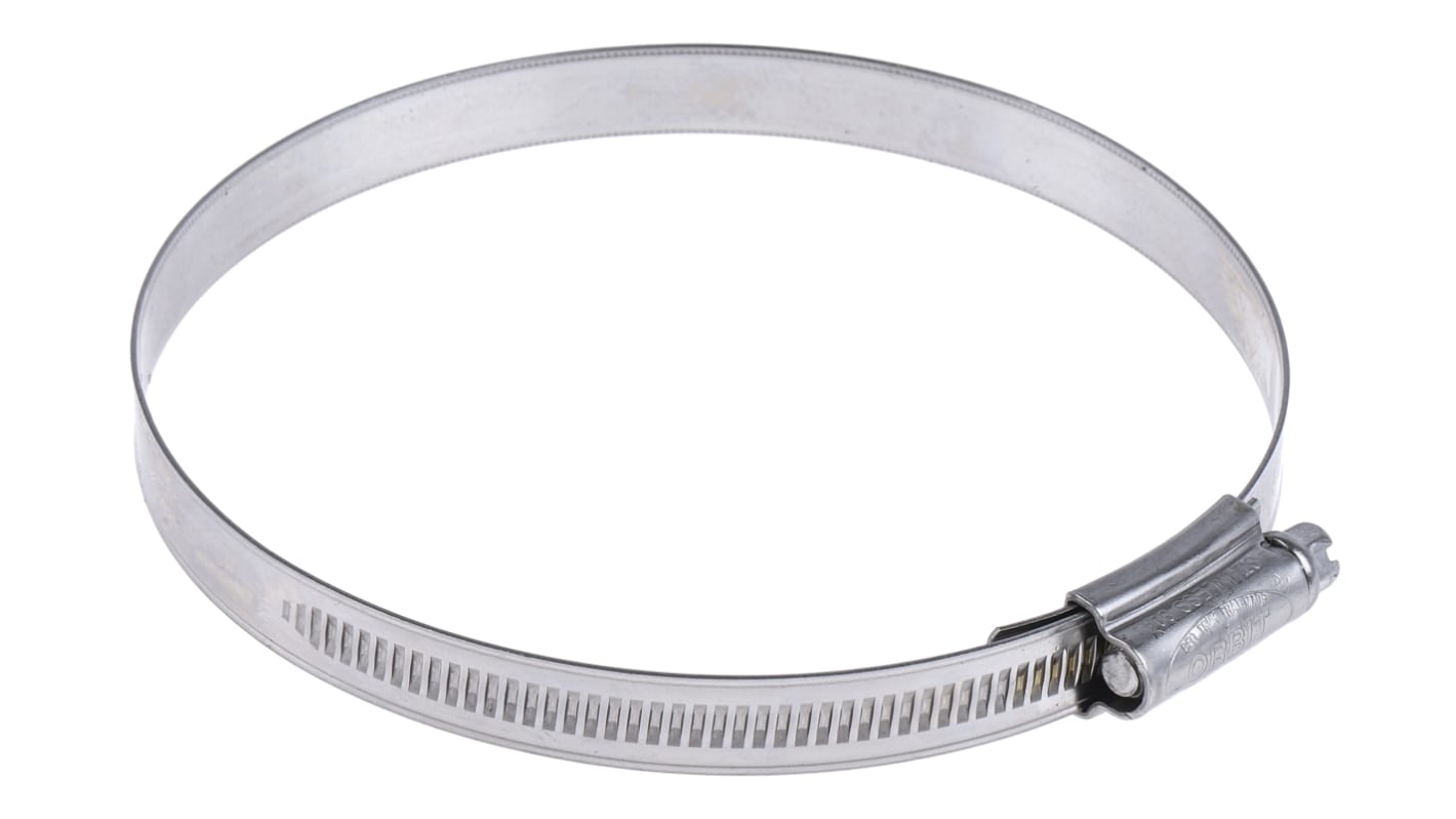 RS PRO Stainless Steel Hex Screw Worm Drive, 12mm Band Width, 90 →