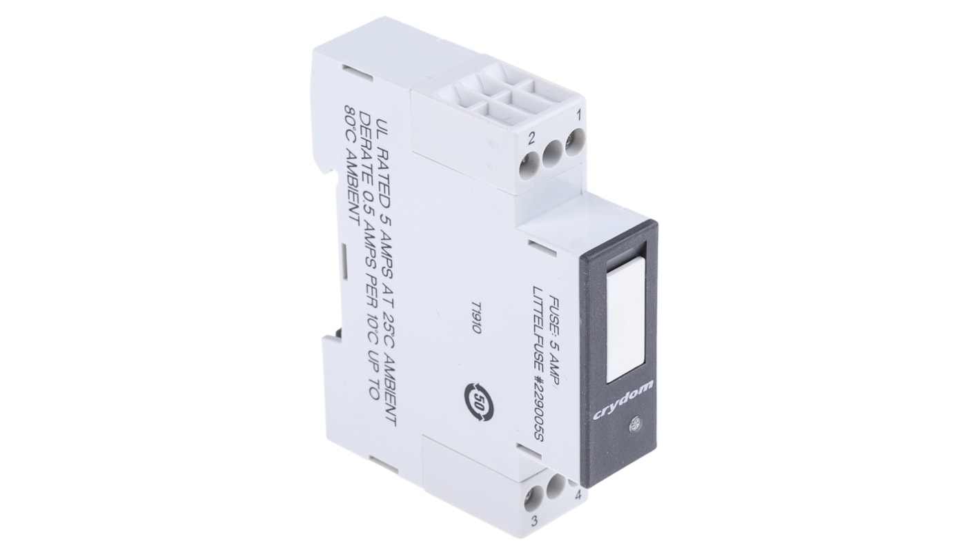 Sensata Crydom GMS Series Solid State Relay, 5 A rms Load, DIN Rail Mount, 280 V ac Load, 32 V dc Control